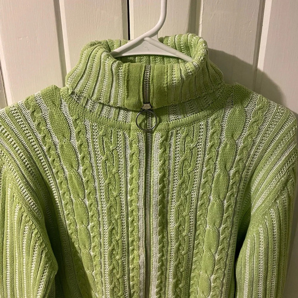Evelyn & Arthur y2k zip up cable sweater X-small like new - Picture 7 of 9
